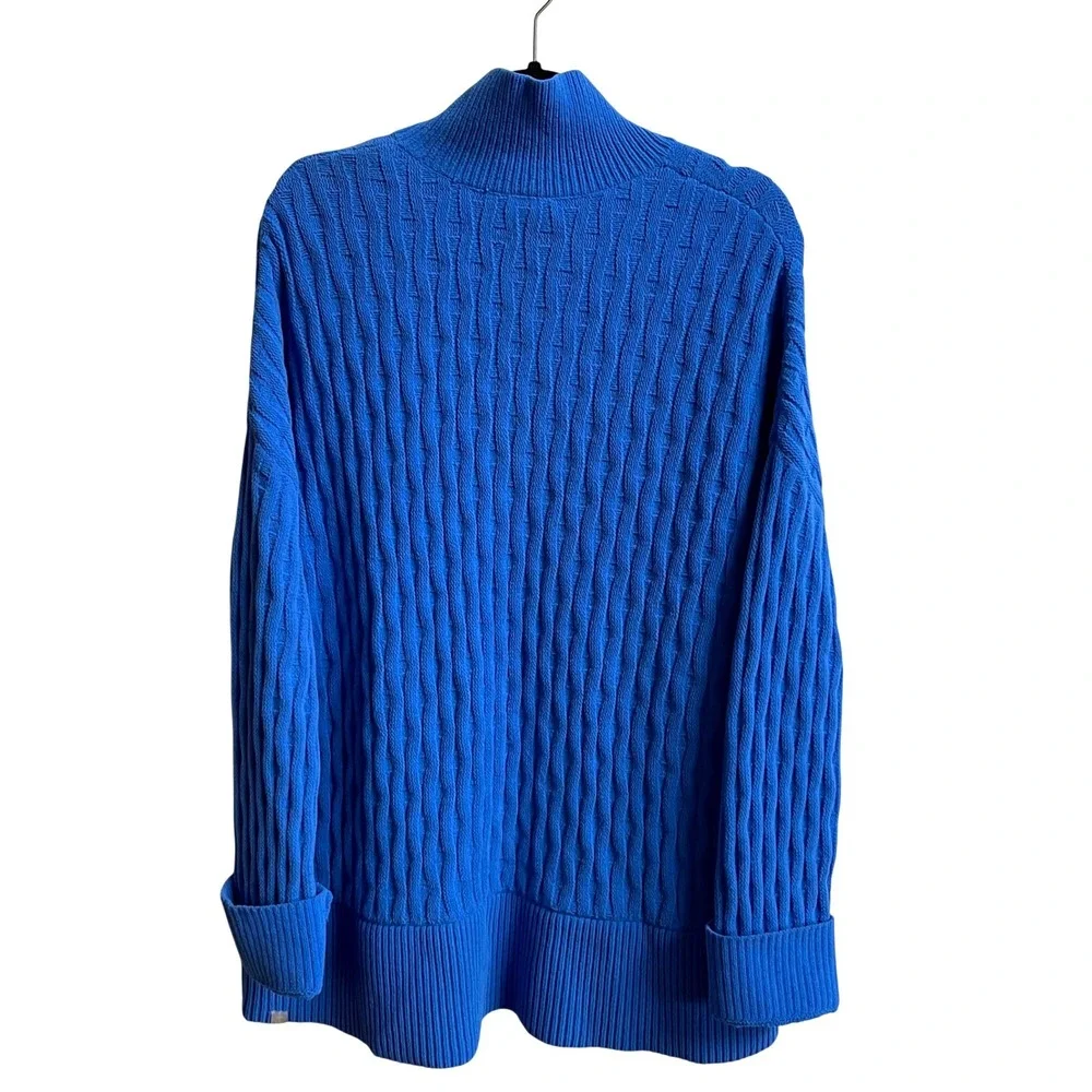 Lululemon Oversized Ribbed Turtleneck Sweater Womens XS‎ Blue Cozy Athleisure